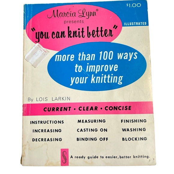 Vintage Other - Vintage 1967 Marcia Lynn You Can Knit Better Paperback Book Good Condition